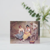 Carte Postale Eugene de Blaas - Le flirt (Debout devant)