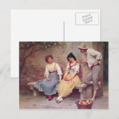 Carte Postale Eugene de Blaas - Le flirt (Devant / Derrière)