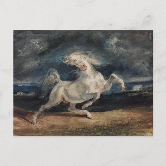 Carte Postale Eugene Delacroix - Cheval effrayé par la foudre (Devant)