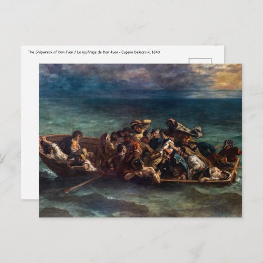Carte Postale Eugène Delacroix - Le naufrage de Don Juan (Devant / Derrière)