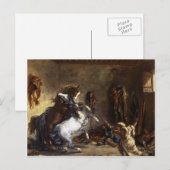 Carte Postale Eugene Delacroix - Les Chevaux arabes combattent d (Devant / Derrière)