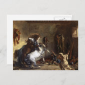 Carte Postale Eugene Delacroix - Les Chevaux arabes combattent d (Devant / Derrière)