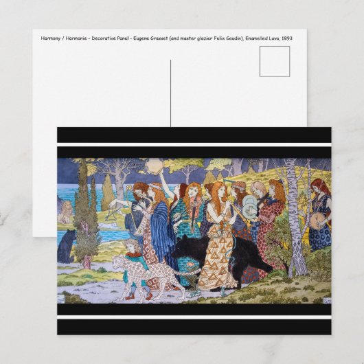 Carte Postale Eugene Grasset - Panneau Décoratif Harmonie (Devant / Derrière)