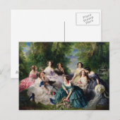 Carte Postale Eugenie Entourée de ses Dames en Attente (Devant / Derrière)
