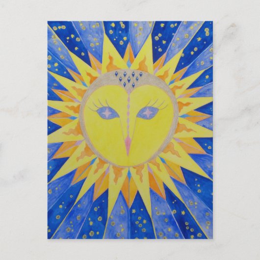 Carte Postale Eule Sun Owl (Devant)