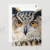 Carte postale Eurasian Eagle Owl fine art (Devant / Derrière)
