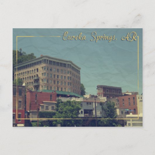 Carte Postale Eureka Springs, Arkansas Downtown Basin Hotel (Devant)