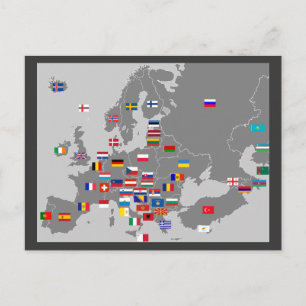 carte postale euro flags