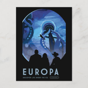 Carte Postale Europa Jupiter Lune Espace Sci Fi