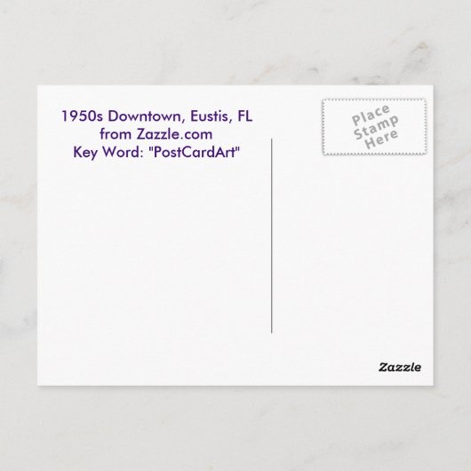 Carte Postale Eustis, Floride (Dos)