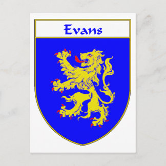 Carte Postale Evans Armoiries/crête de famille (Pays de Galles)