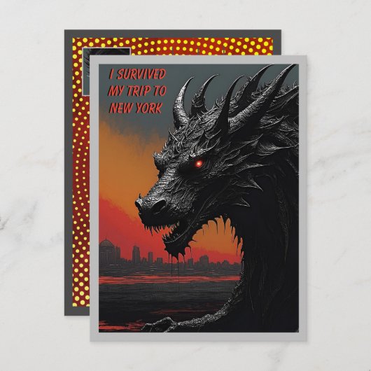 Carte Postale Evasion dans le style : Voyage d'art noir personna (Devant / Derrière)