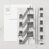 Carte Postale Évasion par incendie (Devant / Derrière)