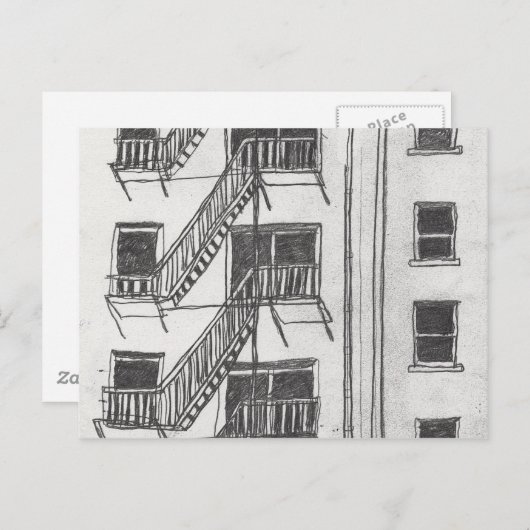 Carte Postale Évasion par incendie (Devant / Derrière)