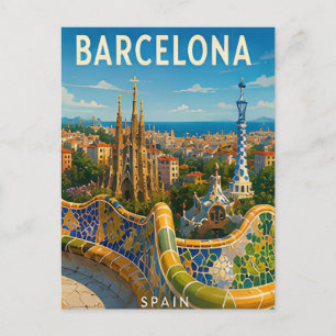 Carte Postale Évasion urbaine à Barcelone Espagne Méditerranée G