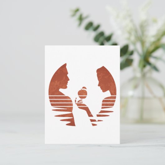 Carte Postale Eve Met Une Pomme À Adam, Grunge Version 3/3 (Debout devant)