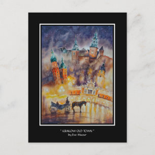 Carte Postale EVE Peint Poster de la Vieille Ville de Cracovie