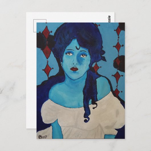 Carte Postale Evelyn Blue (Devant / Derrière)