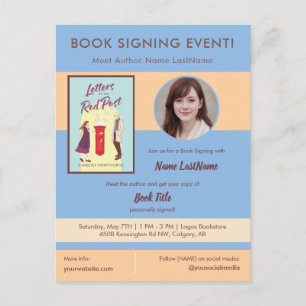 Carte Postale Événement de signature de livre Apparition de l'au