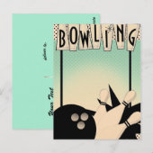 Carte Postale Événement de soirée Bowling Rétro Vintage (Devant / Derrière)