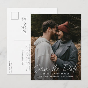 Carte Postale Événement Moderne Écriture Simple Photo Mariage En