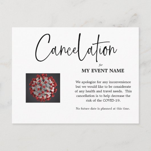 Carte Postale Event Cancelation Postcard (Devant)