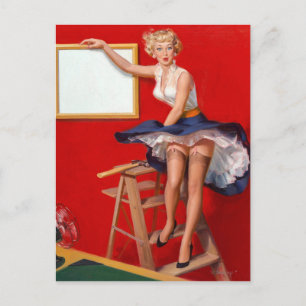 Carte Postale Éventail Pin Up