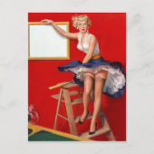 Carte Postale Éventail Pin Up (Devant)