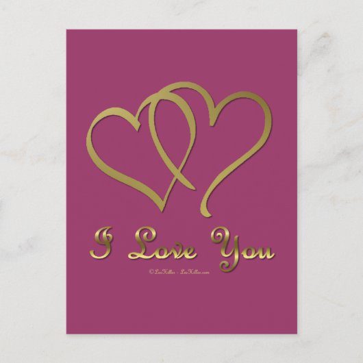 Carte Postale Eventré Gold Hearts i Love You (Devant)