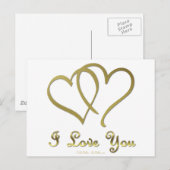 Carte Postale Eventré Gold Hearts i Love You (Devant / Derrière)