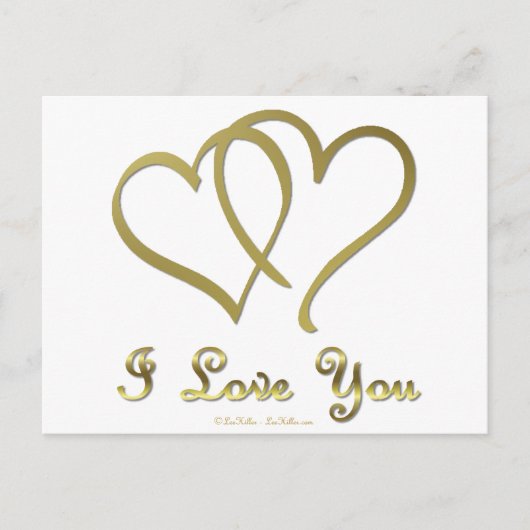 Carte Postale Eventré Gold Hearts i Love You (Devant)