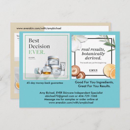 Carte Postale EVER Skincare (Devant / Derrière)