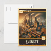 Carte Postale Everett, Washington| Vintage (Devant / Derrière)