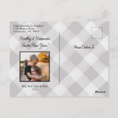 Carte Postale Evergreens et Rustic Wood Photo de Noël (Dos)