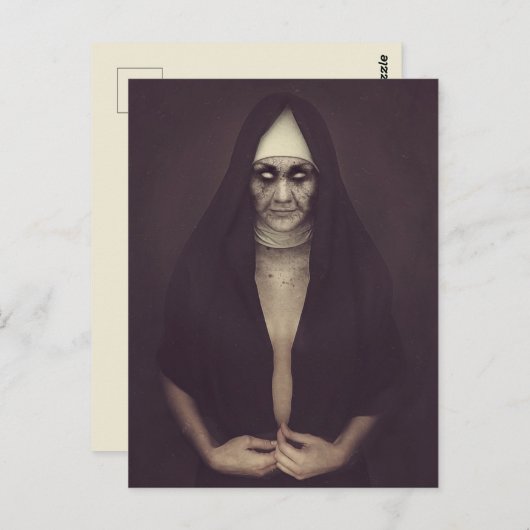 Carte postale Evil Nun Halloween (Devant / Derrière)