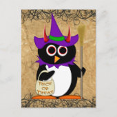 Carte postale Evil Penguin Halloween Witch (Devant)