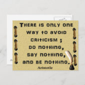 Carte Postale Éviter la critique (Devant / Derrière)