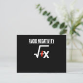 Carte Postale Évitez la Négativité Racine Mathématiques enseigna (Debout devant)