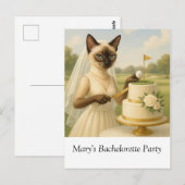 Carte Postale EVJF GOLF pour la maman de Chat Femme golfeuse (Devant / Derrière)