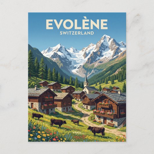 Carte Postale Évolène Suisse (Devant)