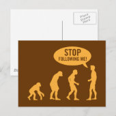 Carte Postale évolution - arrêtez de me suivre ! (Devant / Derrière)