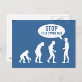 Carte Postale évolution - arrêtez de me suivre ! (Devant / Derrière)