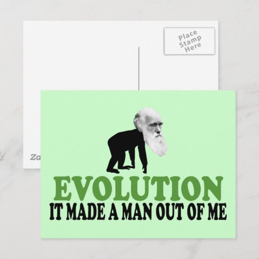 Carte Postale évolution Darwin (Devant / Derrière)