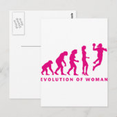Carte Postale évolution de la femme de handball (Devant / Derrière)
