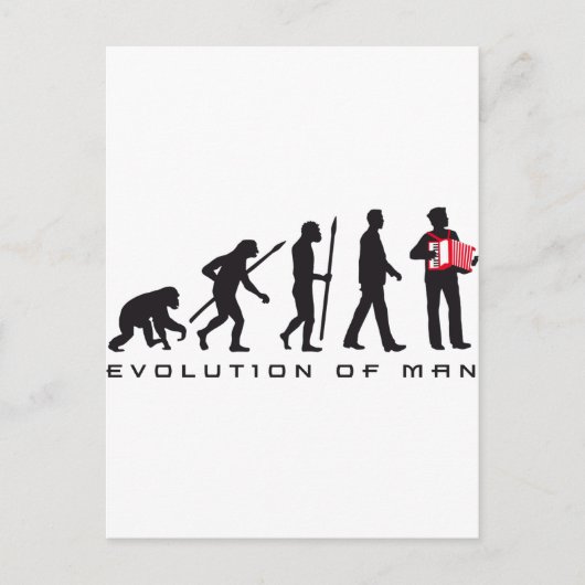 Carte Postale évolution de l'homme joueur d'accordéon marin (Devant)