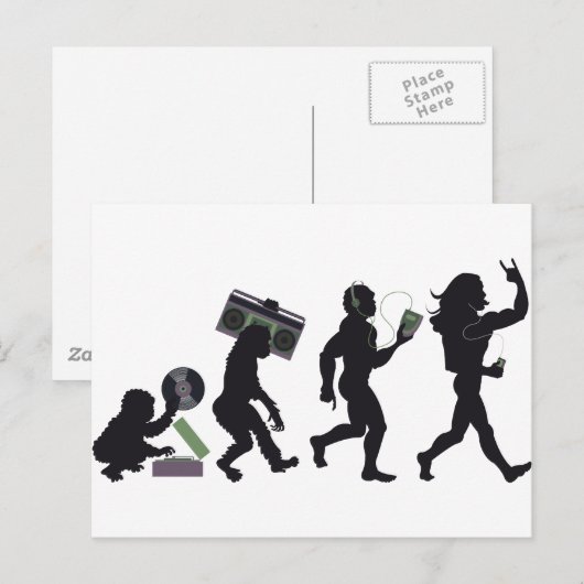 Carte Postale Évolution de musique (Devant / Derrière)