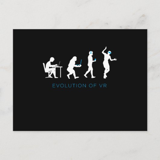 Carte Postale Evolution De VR Virtual Reality Gamer Jeu Cadeau (Devant)