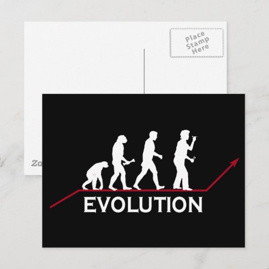 Carte Postale Évolution des fléchettes (Devant / Derrière)