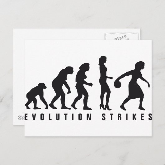 Carte Postale évolution du bowling féminin (Devant / Derrière)