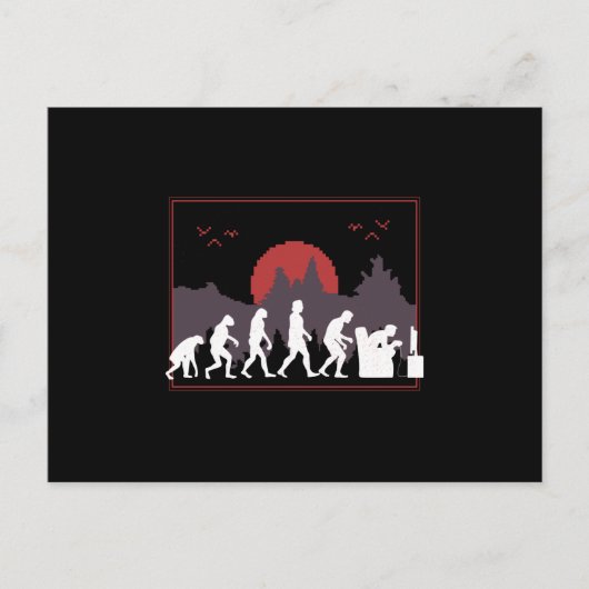 Carte Postale Évolution du jeu amusant (Devant)